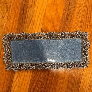 Blue enamel metal tray never used